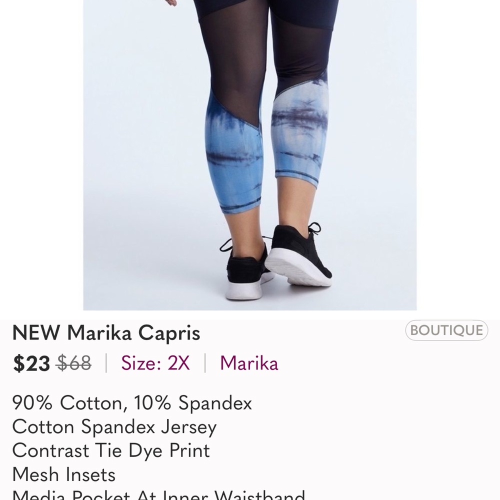 New! Very. Nice Womens Navy Tie-Dye Marika Capris. 
Size 2X. NWOT! - Picture 5 of 6